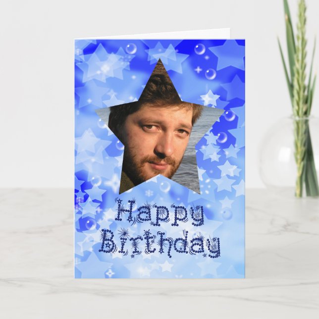 Birthday Fireworks Photo card (Front)