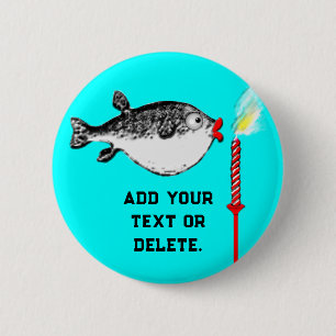 Birthday Fish Wish 2 Inch Round Button