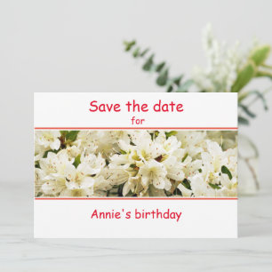Birthday Flat Save The Date Card