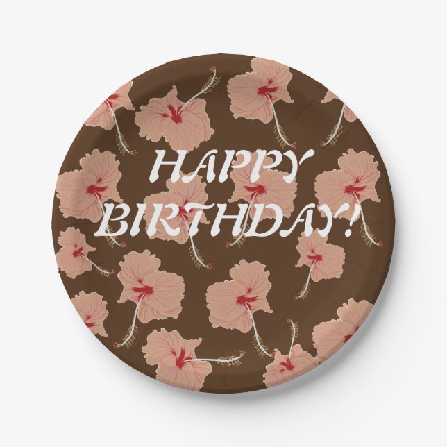 Birthday Floral Paper Plate (Front)