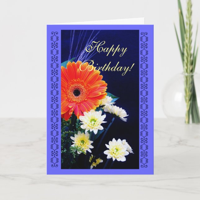 Birthday Flower bouquet Card (Front)