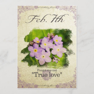 Birthday flowers on February 7th "Forget-me-not" Card