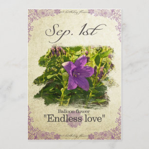Birthday flowers on September 1st "Balloon flower" Card