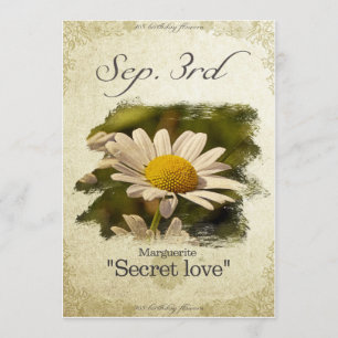Birthday flowers on September 3rd "Marguerite" Card