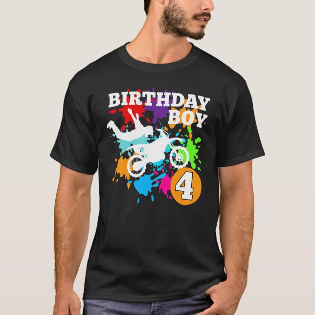 Birthday Fmx Boys Freestyle Motocross Dirtbike Rid T-Shirt (Front)