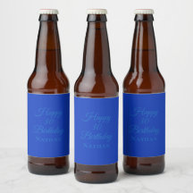Birthday Food and Beverage Label Set - Blue Royal