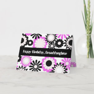 Birthday for a granddaughter, bright flowers. card