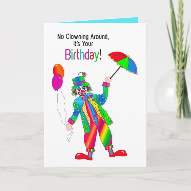 Birthday For Anyone Clown Kaleidoscope Collection Card (Front)