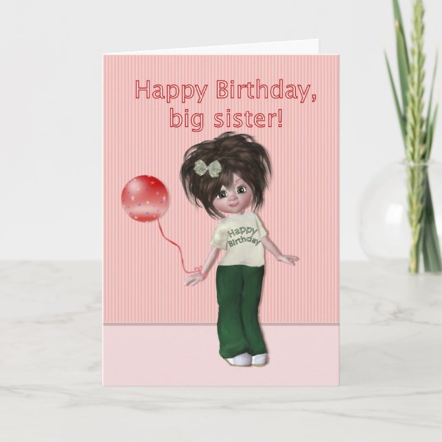 Birthday for Big Sister Card (Front)