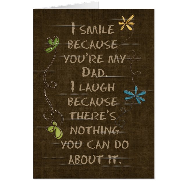 Birthday for Dad-floral glitter on brown (Front)