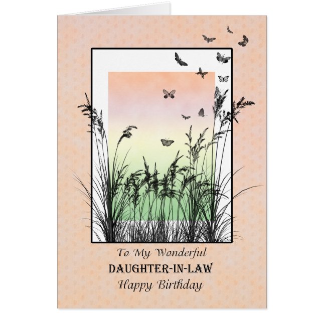 Birthday for Daughter-in-Law, with Butterflies (Front)
