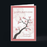 Birthday for Granddaughter, Chinese Blossom Tree Card<br><div class="desc">Beautiful birthday card for your granddaughter features illustration of a Chinese blossom tree with pink flower petals in a frame of coordinating colors.</div>