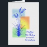 Birthday for Grandson, grasses scene<br><div class="desc">A lovely birthday card for a grandson. A scene with silhouetted grass and a stylized landscape. A lovely tranquil scene to promote a feeling of peace. A lovely verse inside completes this birthday card to say  'happy birthday".</div>