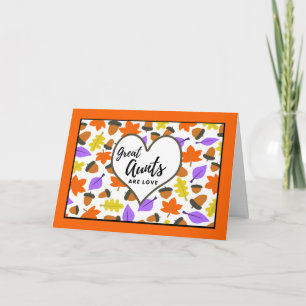 Birthday for Great Aunt Autumn Leaves Acorns Card