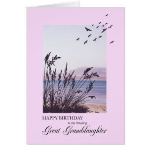 Birthday for Great Granddaughter, seaside scene