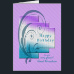 Birthday for great grandson, modern and chic<br><div class="desc">Birthday card for a great grandson, . A modern card with interlocking rectangles. A lovely verse inside completes this birthday card to say to your great grandson,  a 'happy birthday".</div>