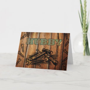 Birthday for Hubby / Husband, Tools and Wood Card