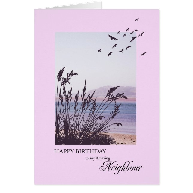 Birthday for Neighbour, seaside scene (Front)