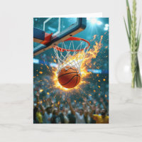 Birthday for Nephew Flaming Basketball In the Net