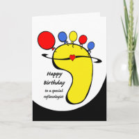 Birthday for Reflexologist, Balloon Toes on Foot