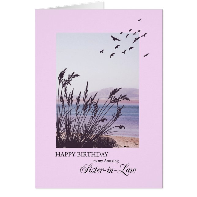 Birthday for Sister-in-Law, seaside scene (Front)