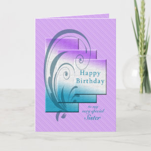 Birthday for sister, modern and chic card