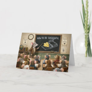 Birthday for Teacher Mice in a Classroom Card