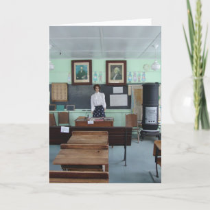 Birthday for Teacher, One Room School Card