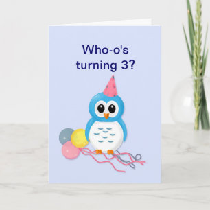 Birthday for Three Year Old Card