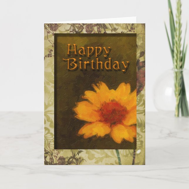 Birthday-Framed flower Card (Front)