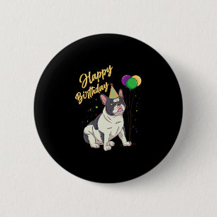 Birthday French Bulldog 2 Inch Round Button