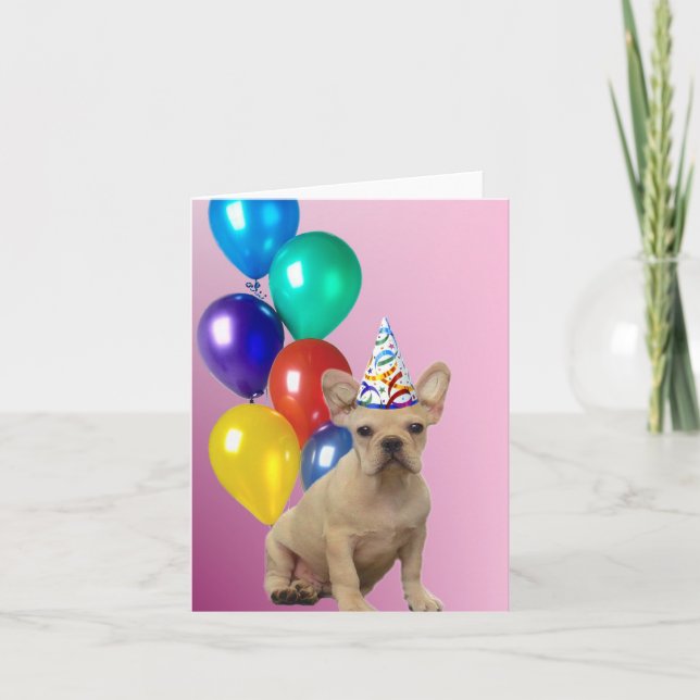 Birthday French Bulldog Card (Front)
