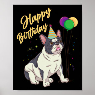 Birthday French Bulldog Poster