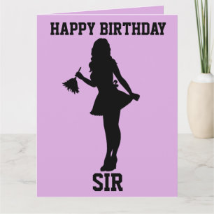 BIRTHDAY FRENCH MAID HUSBAND BIG GREETING CARD