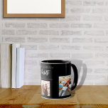 Birthday friend black photo names mug<br><div class="desc">A gift from friends for a woman's 21st birthday, celebrating her life with 3 of your photos of her, her friends, family, interest or pets. Personalize and add her name, age 21 and your names. White coloured letters. A chic, classic black background. Her name is written with a modern hand...</div>