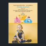Birthday Friends Photo Invitation<br><div class="desc">They're ready for a party - a pink cat, a yellow giraffe and a blue dog. Just add your photo under the scalloped canopy and get the celebration going. The card is easy to customize with your wording, font, font colour and choice of six paper types. Not exactly what you're...</div>