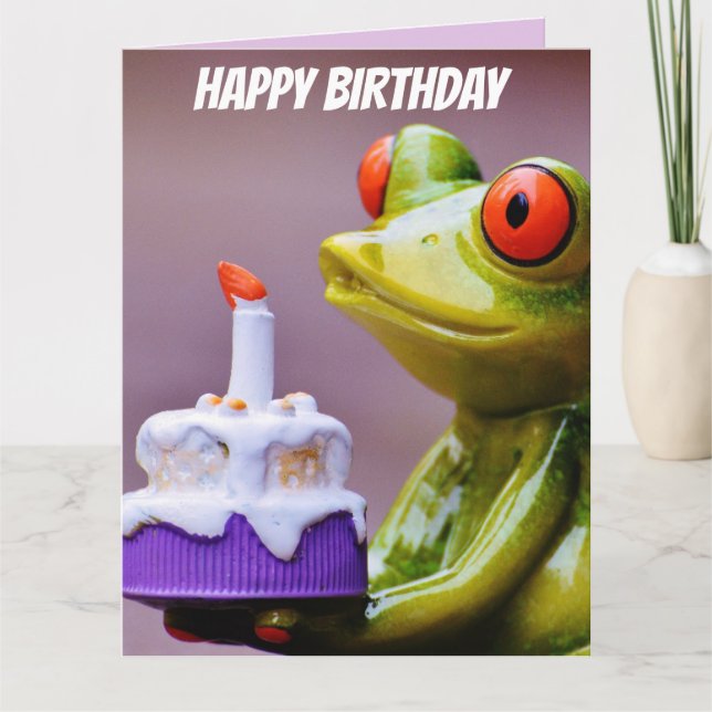 BIRTHDAY FROG FUNNY GREETING CARDS (Front)