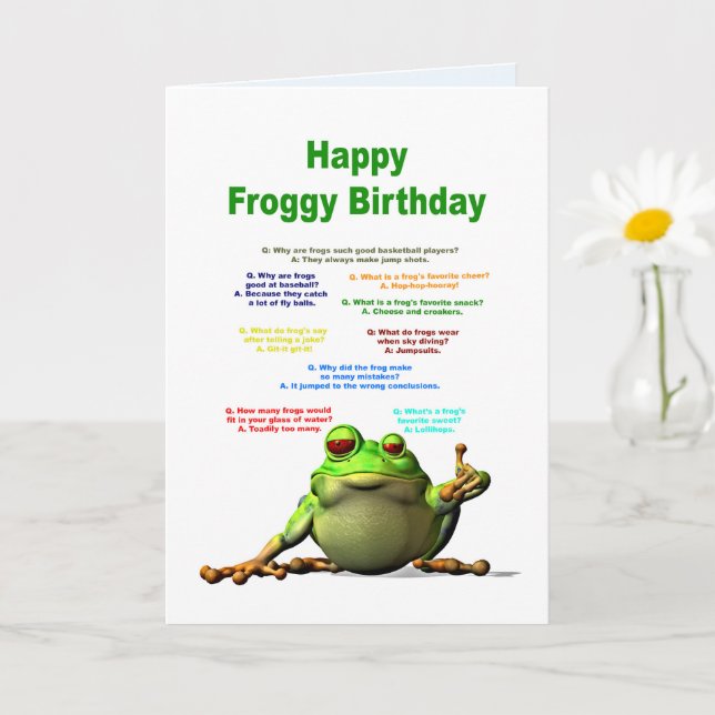 Birthday, Frog Jokes Card (Small Plant)