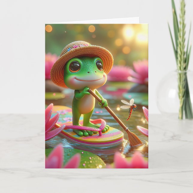 Birthday Frog On A Flip-Flop Card (Front)