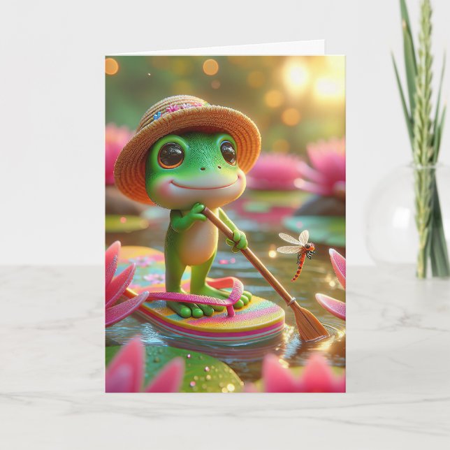 Birthday Frog On A Flip-Flop Card (Front)