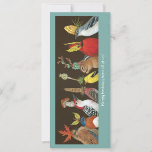 Birthday from all of us with birds at a party