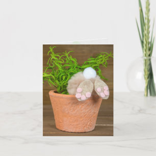 birthday fun bunny in flower pot card
