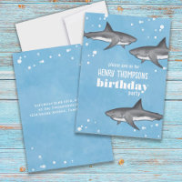 Birthday Fun Whimsical Ocean Swimming Sharks 