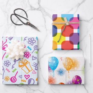 Birthday Fun Wrapping Paper Sheets