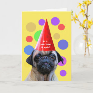 Birthday Funny 29 Again with Cute Dog Card