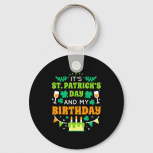 Birthday Funny Born On St Patricks Day 2020 Keychain