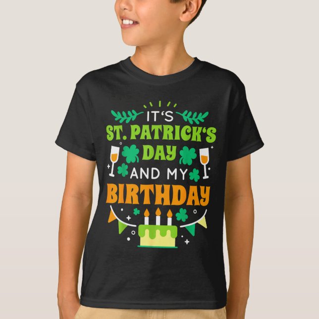 Birthday Funny Born On St Patricks Day 2020  T-Shirt (Front)