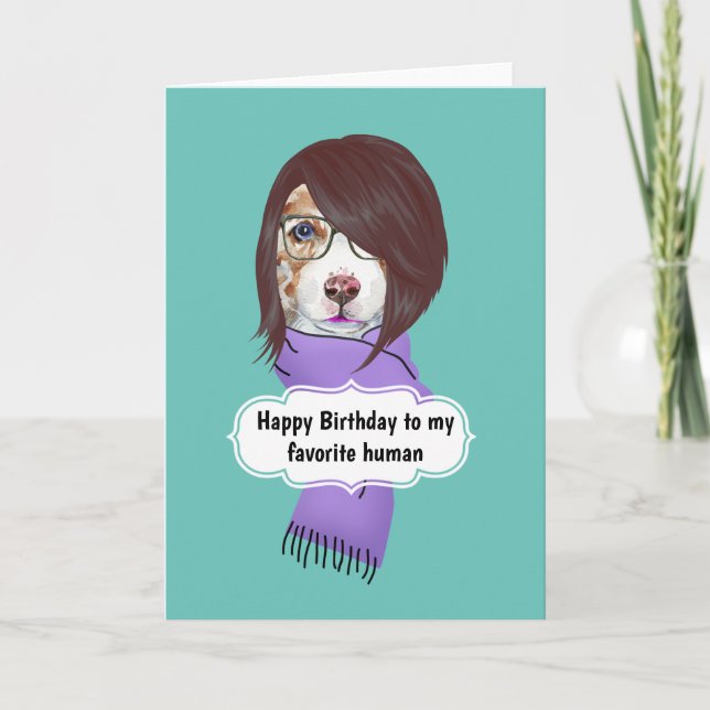 Birthday funny dog mothers daughters sisters card (Front)