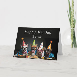 Birthday Funny Dogs Custom Name From the Group Card