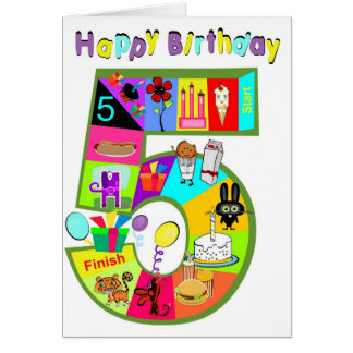 Five Year Old Birthday Cards, Photocards, Invitations &amp; More